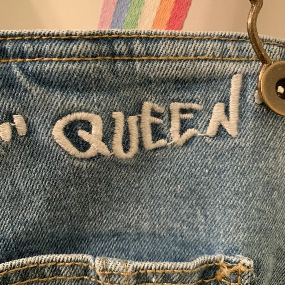 Take Pride Denim Overalls Shortalls Rainbow Straps
